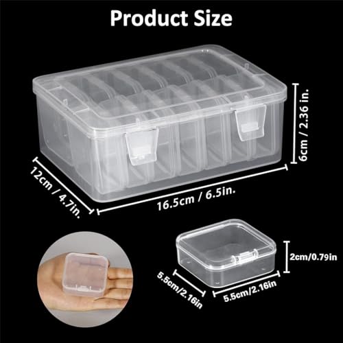 HASTHIP® 15 Pcs Transparent Jewelry Organizer Box Set Plastic Storage Cases for Earrings Ear Studs Rings Necklace Multi Purpose Small Storage Case for DIY Crafting Beading Diamond Painting X3 HASTHIP® 15 Pcs Transparent Jewelry Organizer Box Set Plastic Storage Cases for Earrings Ear Studs Rings Necklace Multi Purpose Small Storage Case for DIY Crafting Beading Diamond Painting X3